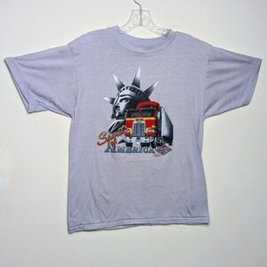 Vintage 3D EMBLEM Truckers Only Spirit of America 1986 Truck Single Stitch Small